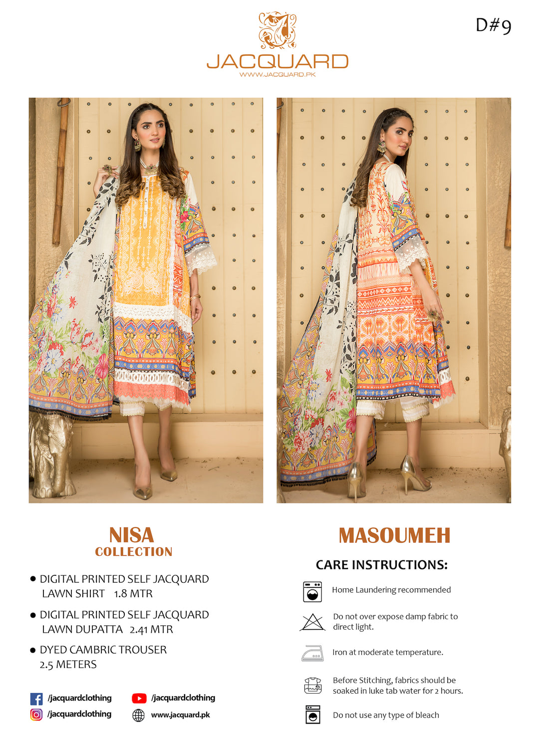 NISA | DIGITAL LAWN UNSTIITCHED 3PCS SUMMER 2022 BY JACQUARD CLOTHING