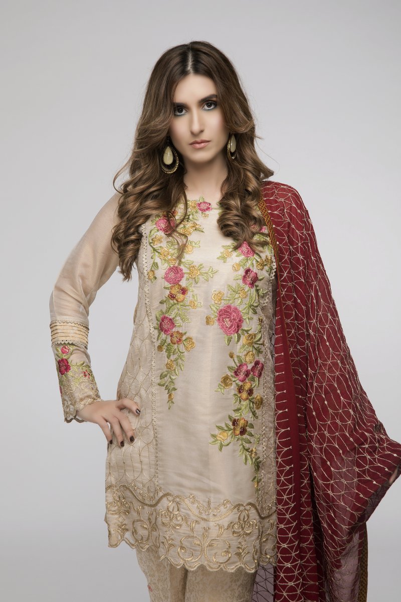 BEIGE FLORAS - Jacquard.pk