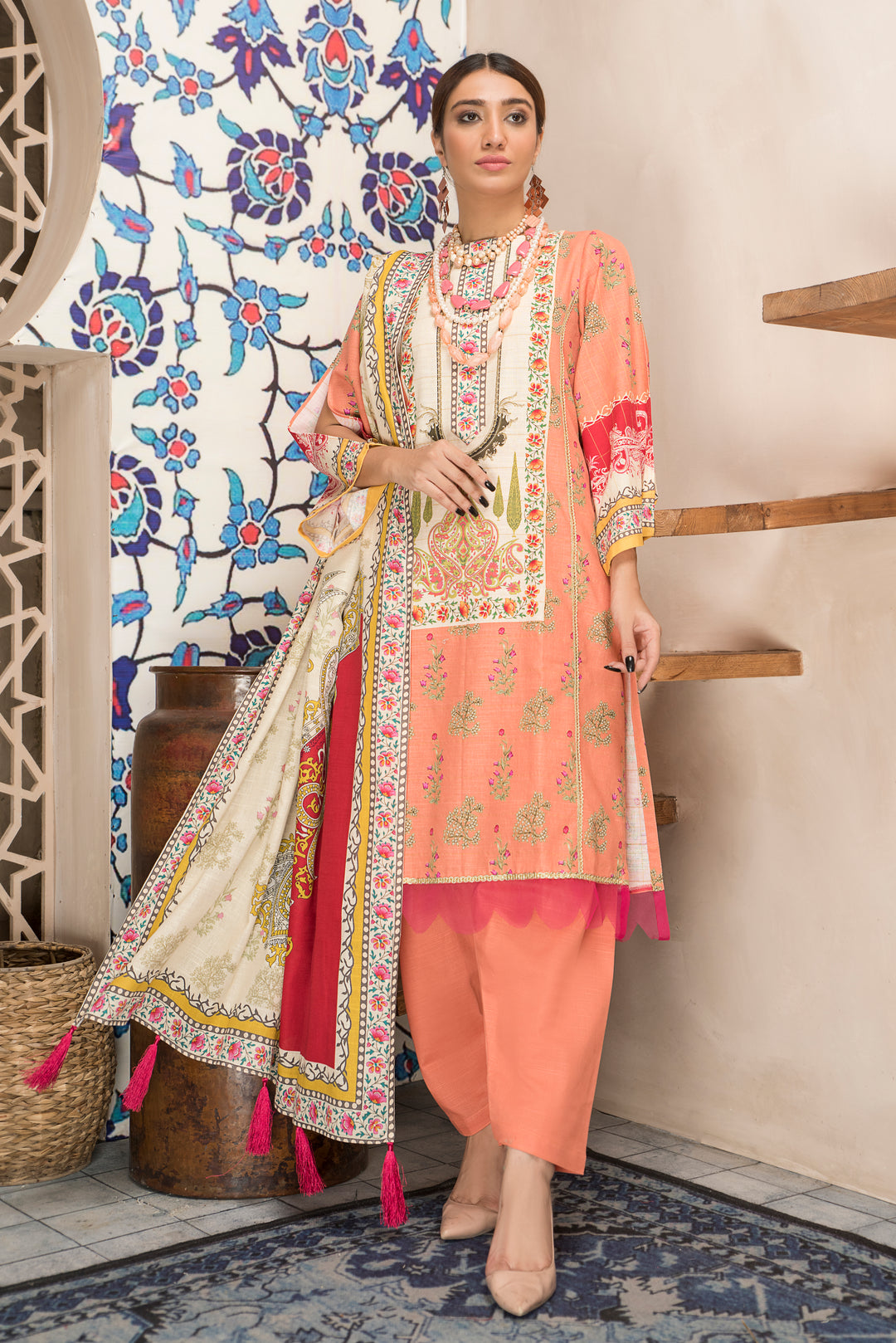 Shahdokht winter  Unstitched Masoori Slub Khaddar By Jacquard clothing.jpg