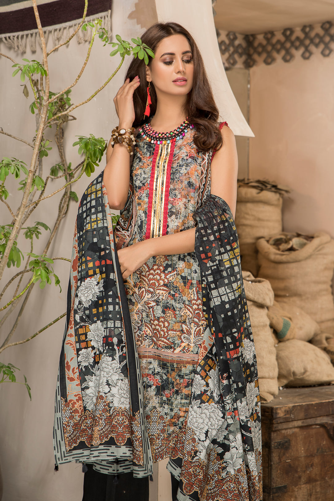 Shahdokht Unstitched Winter collection Masoori slub khaddar by Jacquard Clothing 