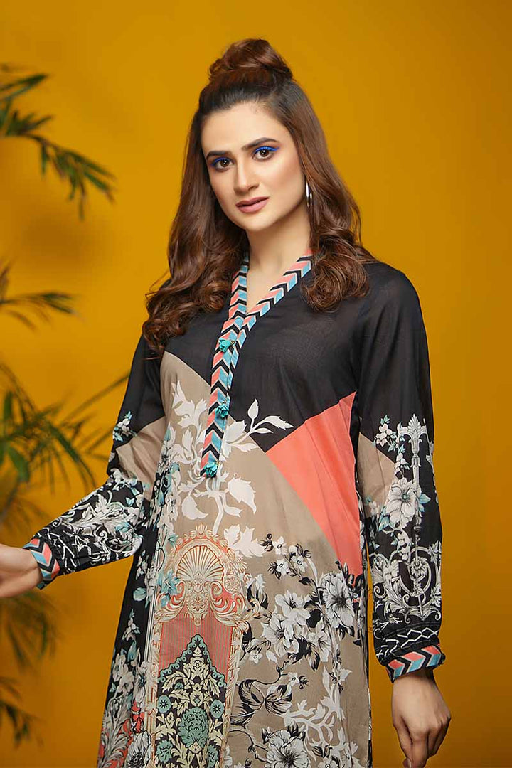 LAWN SHIRT / FLORAL COLOR BLOCK - Jacquard.pk