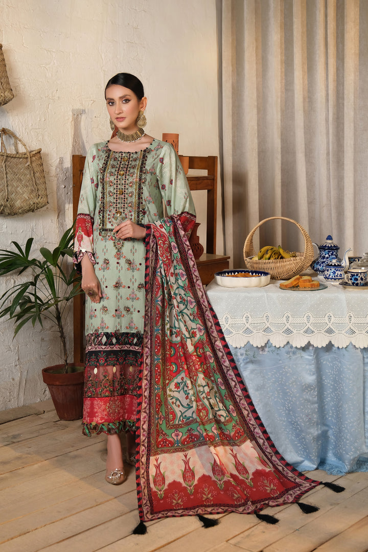 BAGH-E-BAHAR COLLECTION / 3PC / EMBROIDERED LAWN UNSTITCHED 3PCS SUMMER 2023 BY JACQUARD CLOTHING 