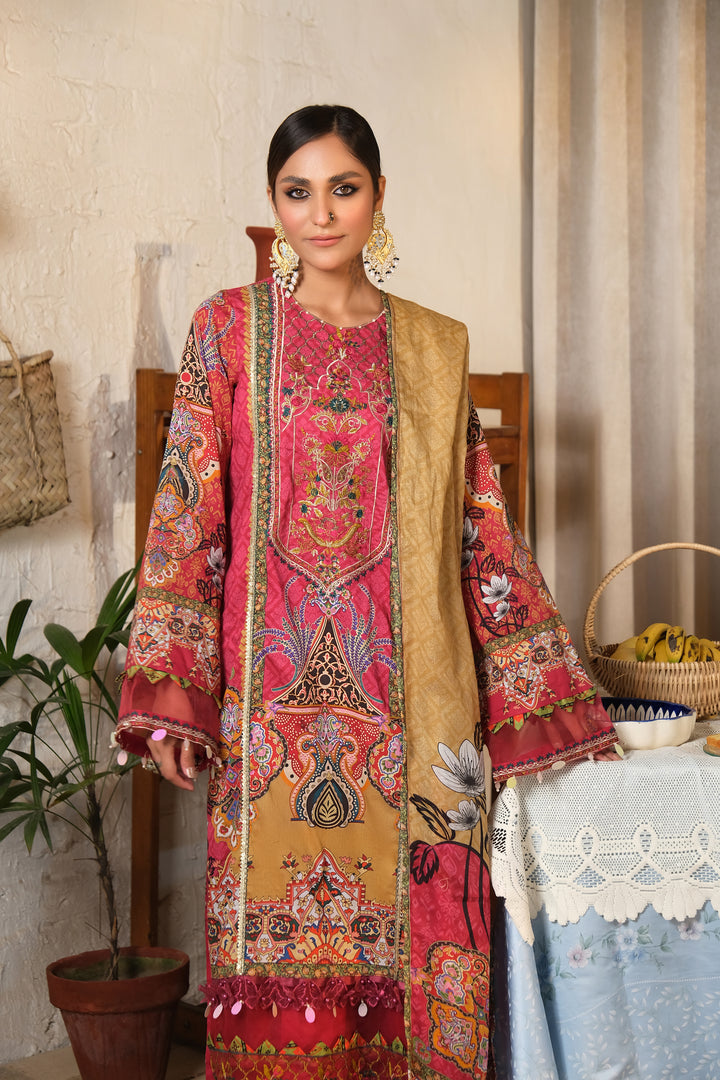 BAGH-E-BAHAR COLLECTION / 3PC / EMBROIDERED LAWN UNSTITCHED 3PCS SUMMER 2023 BY JACQUARD CLOTHING 