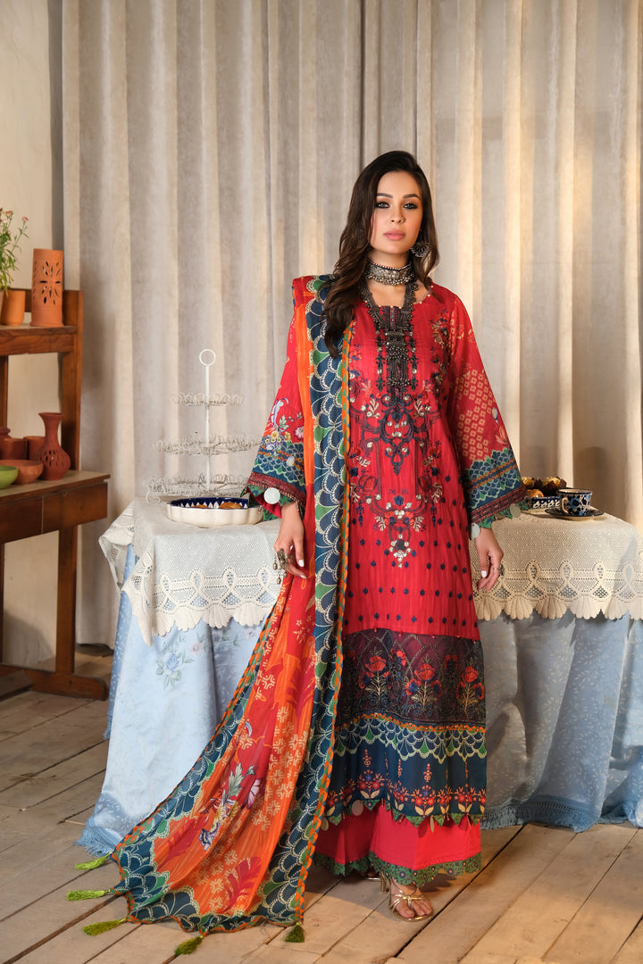 BAGH-E-BAHAR COLLECTION / 3PC / EMBROIDERED LAWN UNSTITCHED 3PCS SUMMER 2023 BY JACQUARD CLOTHING 